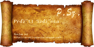 Prátl Szénia névjegykártya